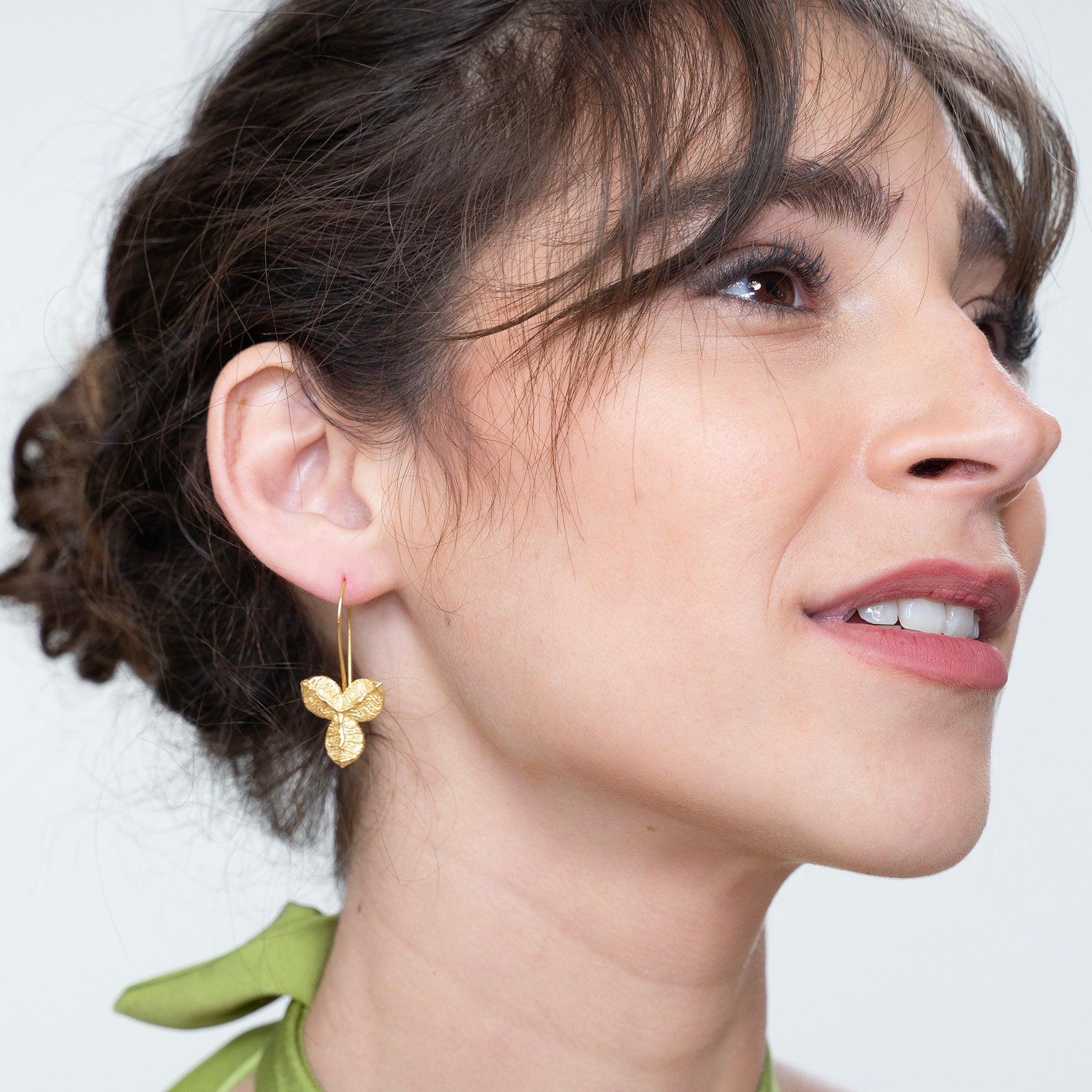 Nature - Open Seed - Gold Drop Earrings